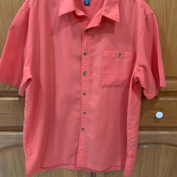 Men's Casual Coral Button Down Shirt - Picture 3 of 8